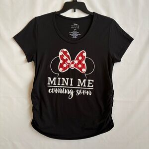 Maternity Black Mini Mouse Tee shirt “Mini Me Coming Soon”. Size Large INV25/327